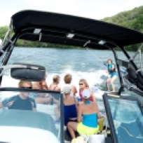 Teaching others to ski, slalom and wake surf at Lake Escape class